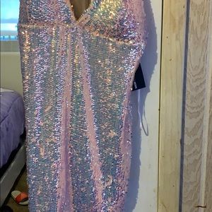 Blush sequin dress